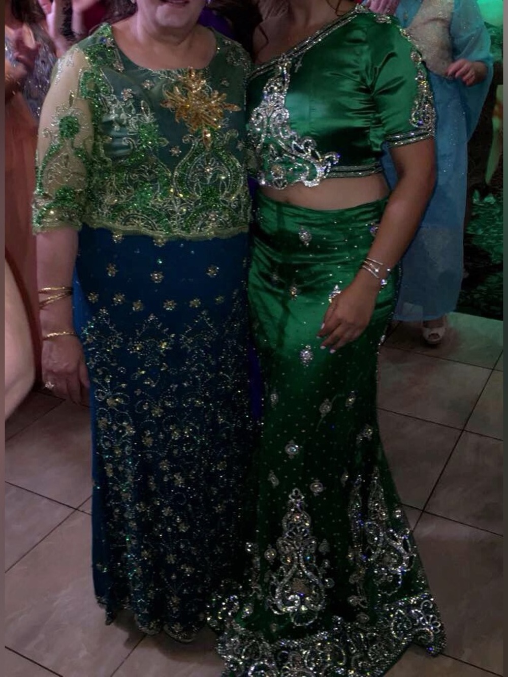 Custom lehenga Emerald Green Embellished Set